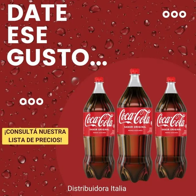 Publicación con botellas de Coca-Cola de 2,25 litros